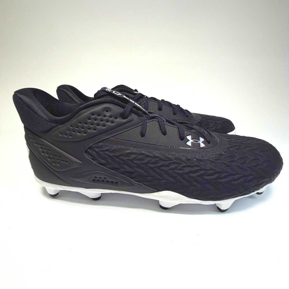 Under Armour Yard MT TPU 3.0 Baseball Cleats Black White Men's Size 14 NWOB